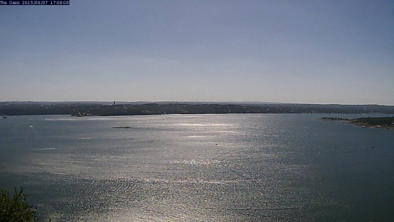 Lake Travis webcam, August 7, 2015 4:15 PM CT