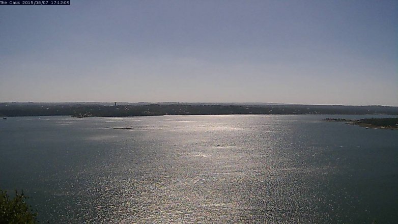 Lake Travis webcam, August 7, 2015 4:20 PM CT
