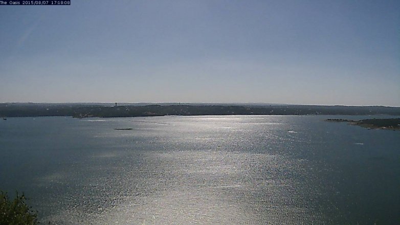 Lake Travis webcam, August 7, 2015 4:25 PM CT