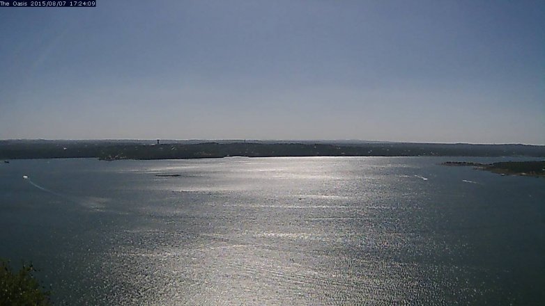 Lake Travis webcam, August 7, 2015 4:30 PM CT