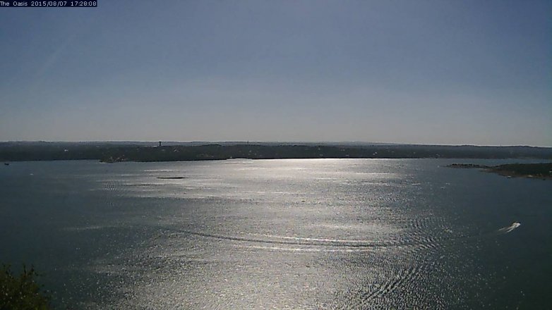 Lake Travis webcam, August 7, 2015 4:35 PM CT
