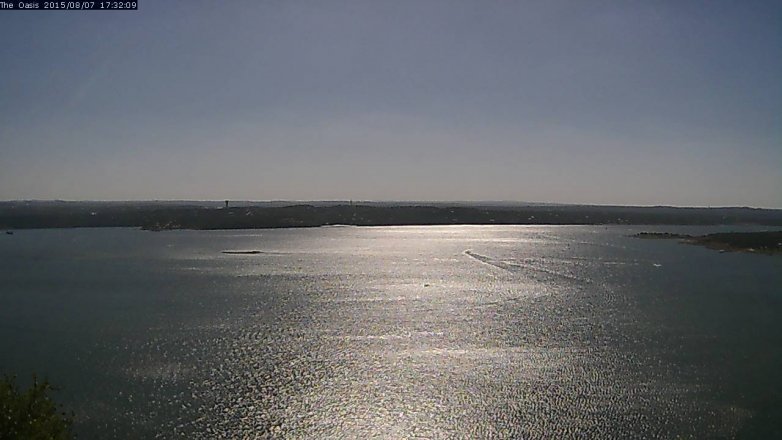 Lake Travis webcam, August 7, 2015 4:40 PM CT