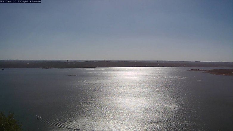 Lake Travis webcam, August 7, 2015 4:50 PM CT