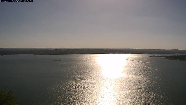 Lake Travis webcam, August 7, 2015 5:10 PM CT