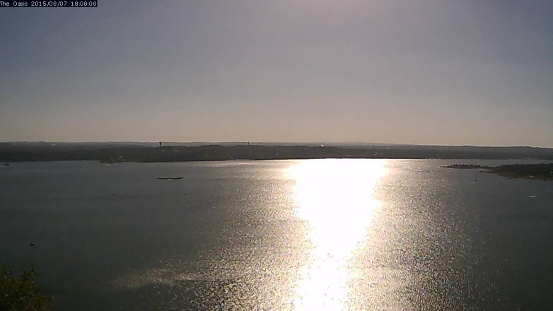 Lake Travis webcam, August 7, 2015 5:15 PM CT