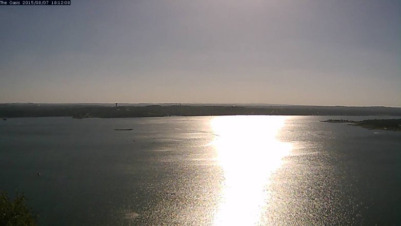Lake Travis webcam, August 7, 2015 5:20 PM CT