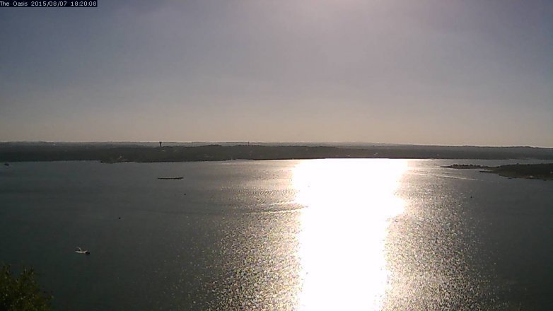 Lake Travis webcam, August 7, 2015 5:25 PM CT