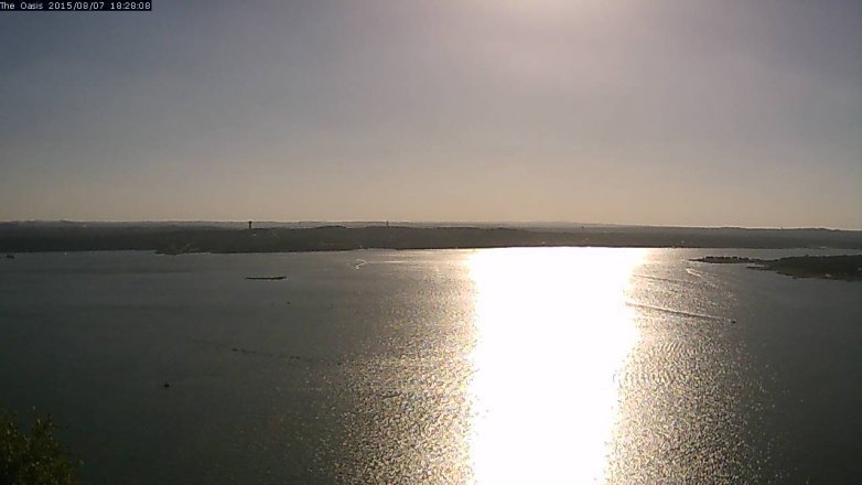 Lake Travis webcam, August 7, 2015 5:35 PM CT