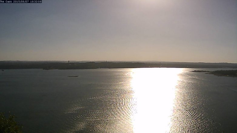 Lake Travis webcam, August 7, 2015 5:40 PM CT