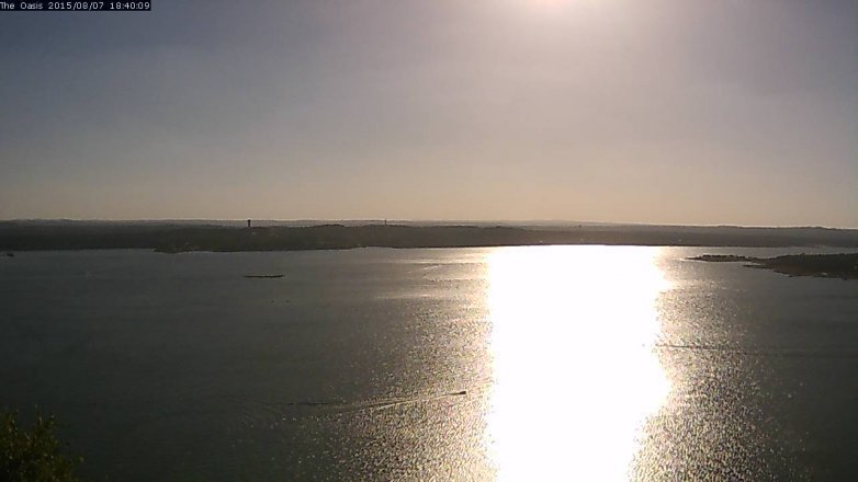 Lake Travis webcam, August 7, 2015 5:45 PM CT