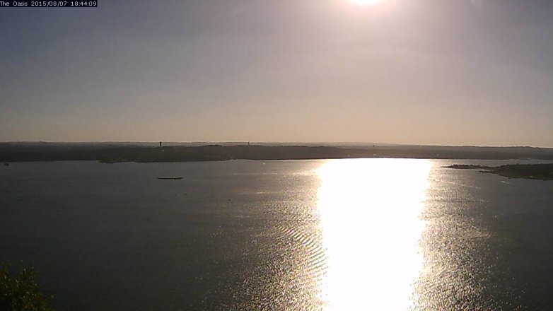 Lake Travis webcam, August 7, 2015 5:50 PM CT