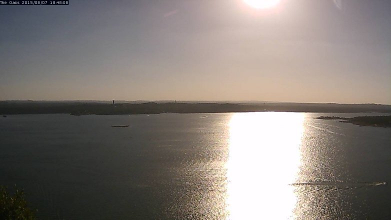 Lake Travis webcam, August 7, 2015 5:55 PM CT