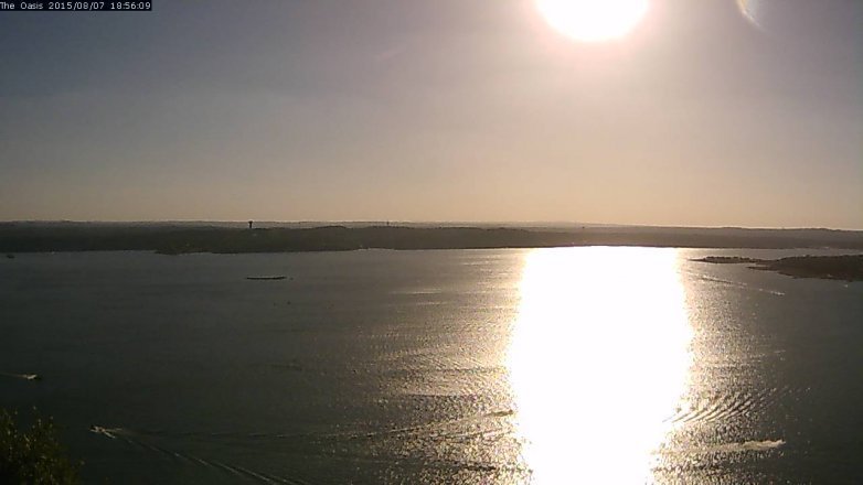 Lake Travis webcam, August 7, 2015 6:05 PM CT