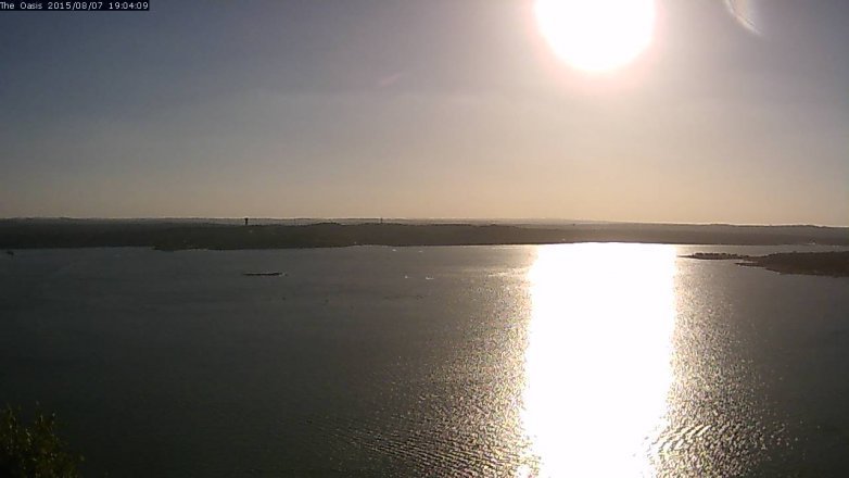 Lake Travis webcam, August 7, 2015 6:10 PM CT