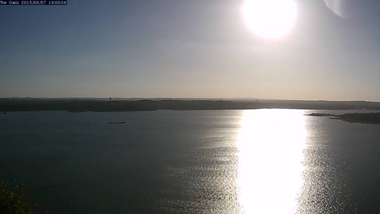 Lake Travis webcam, August 7, 2015 6:15 PM CT
