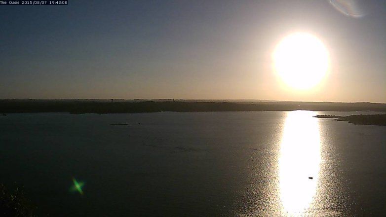 Lake Travis webcam, August 7, 2015 6:50 PM CT