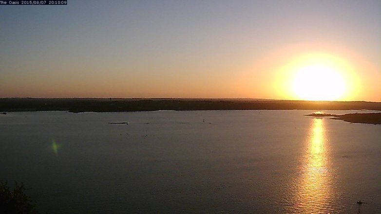 Lake Travis webcam, August 7, 2015 7:15 PM CT