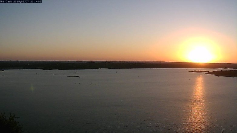 Lake Travis webcam, August 7, 2015 7:20 PM CT