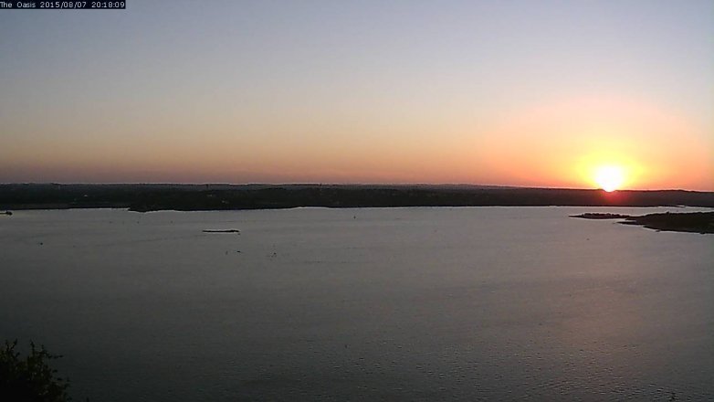 Lake Travis webcam, August 7, 2015 7:25 PM CT
