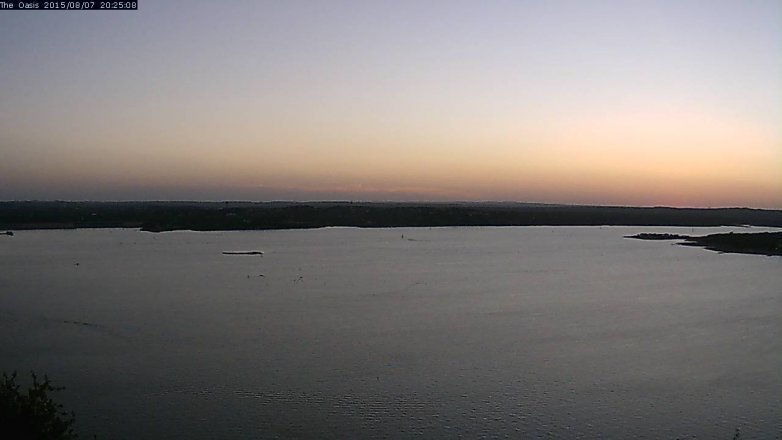 Lake Travis webcam, August 7, 2015 7:30 PM CT