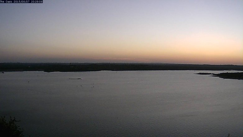Lake Travis webcam, August 7, 2015 7:35 PM CT