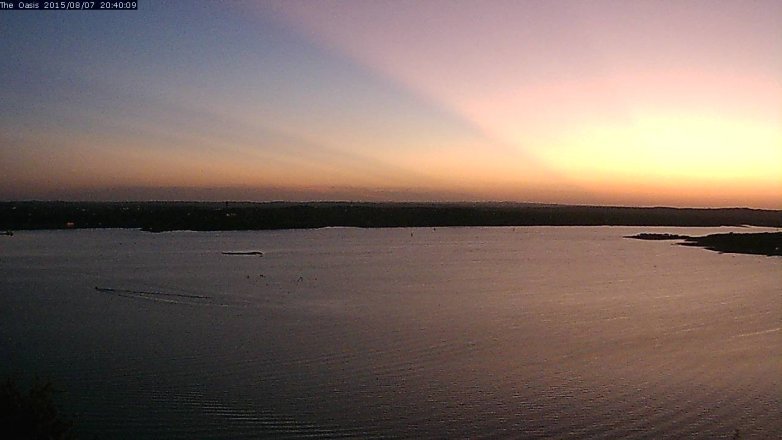 Lake Travis webcam, August 7, 2015 7:45 PM CT