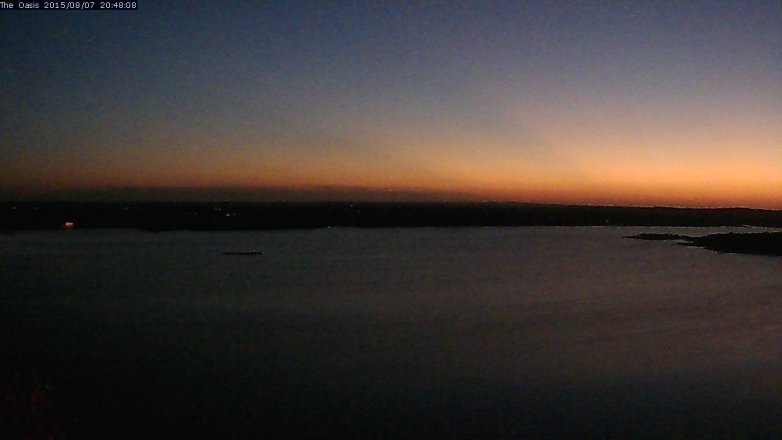 Lake Travis webcam, August 7, 2015 7:55 PM CT