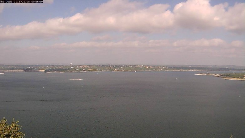 Lake Travis webcam, August 8, 2015 9:00 AM CT