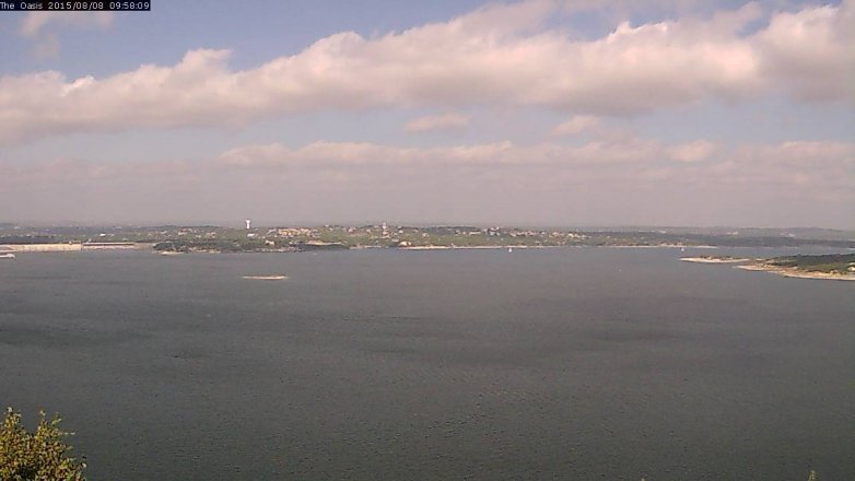 Lake Travis webcam, August 8, 2015 9:05 AM CT