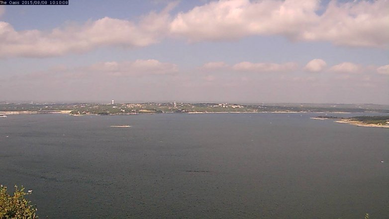 Lake Travis webcam, August 8, 2015 9:15 AM CT