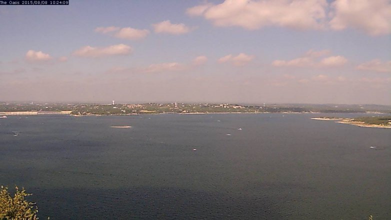 Lake Travis webcam, August 8, 2015 9:30 AM CT