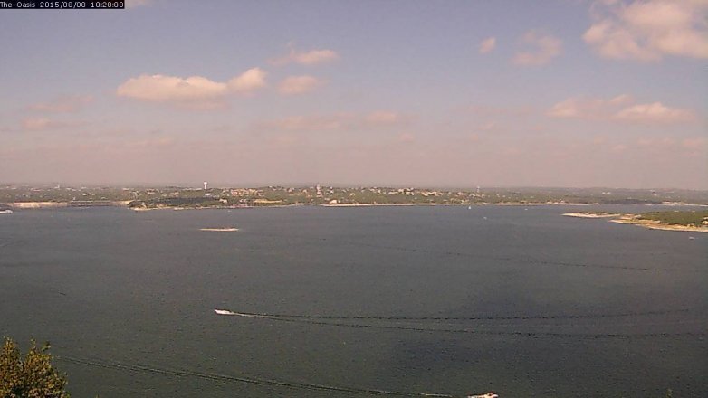 Lake Travis webcam, August 8, 2015 9:35 AM CT
