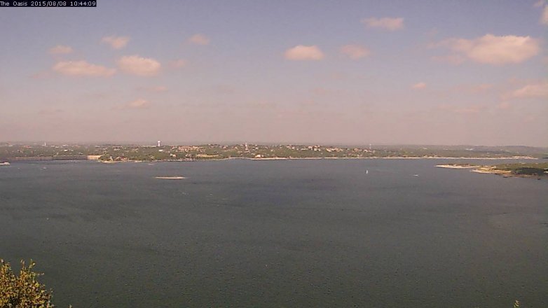 Lake Travis webcam, August 8, 2015 9:50 AM CT