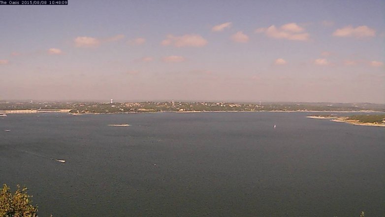 Lake Travis webcam, August 8, 2015 9:55 AM CT