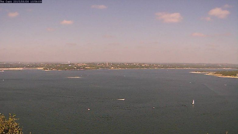 Lake Travis webcam, August 8, 2015 10:05 AM CT