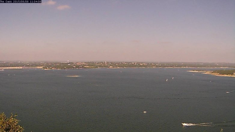 Lake Travis webcam, August 8, 2015 10:10 AM CT