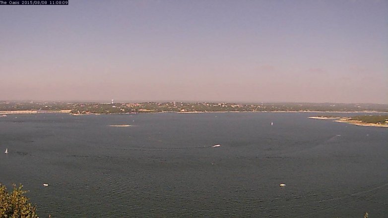 Lake Travis webcam, August 8, 2015 10:15 AM CT