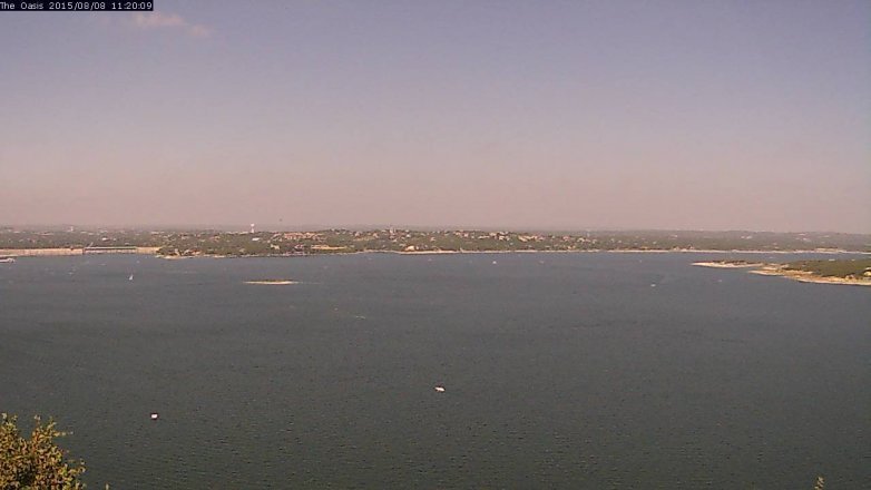 Lake Travis webcam, August 8, 2015 10:25 AM CT