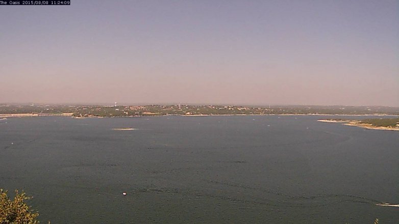 Lake Travis webcam, August 8, 2015 10:30 AM CT