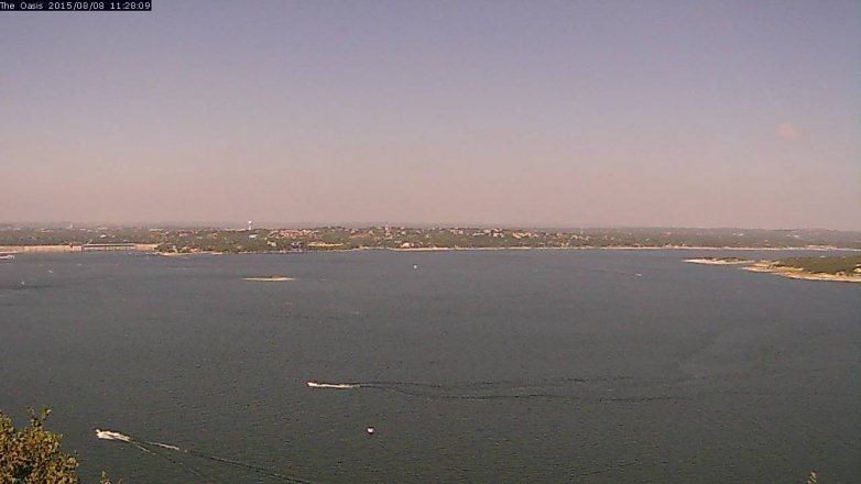 Lake Travis webcam, August 8, 2015 10:35 AM CT