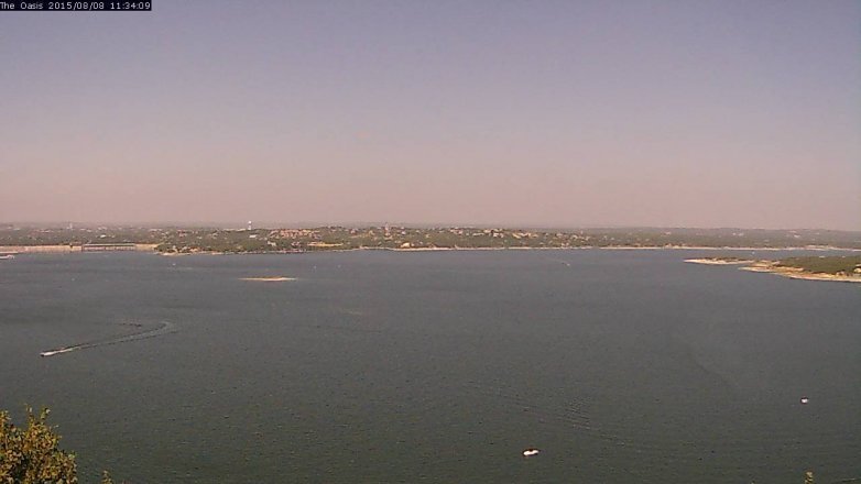 Lake Travis webcam, August 8, 2015 10:40 AM CT
