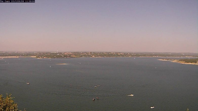 Lake Travis webcam, August 8, 2015 10:45 AM CT