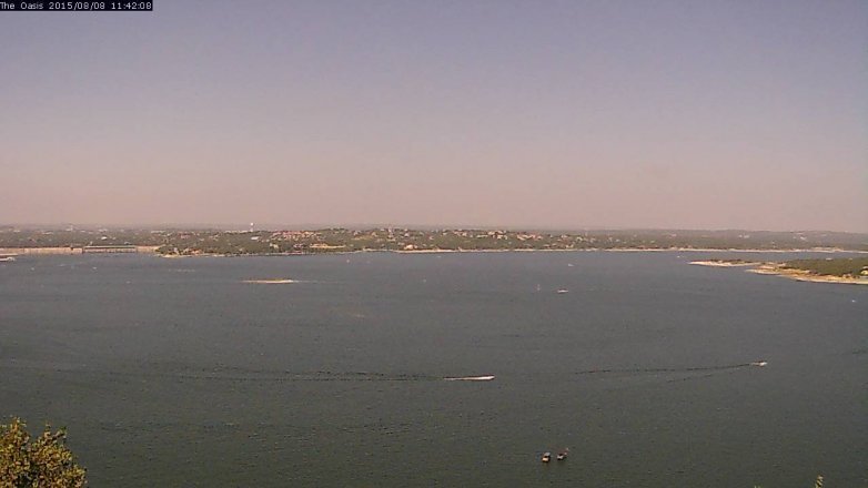 Lake Travis webcam, August 8, 2015 10:50 AM CT