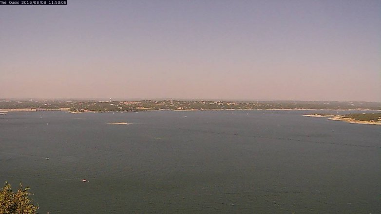 Lake Travis webcam, August 8, 2015 10:55 AM CT