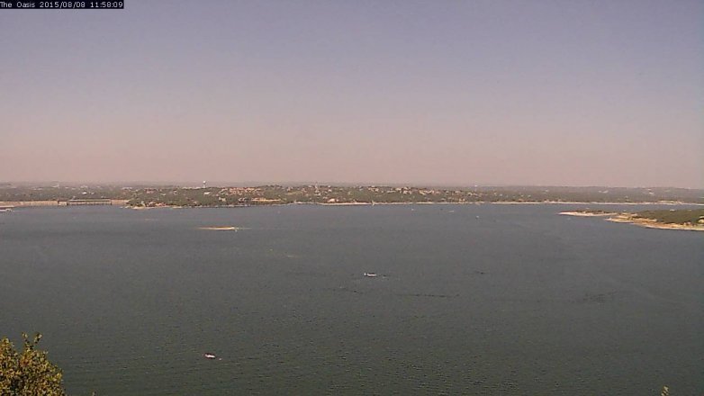 Lake Travis webcam, August 8, 2015 11:05 AM CT