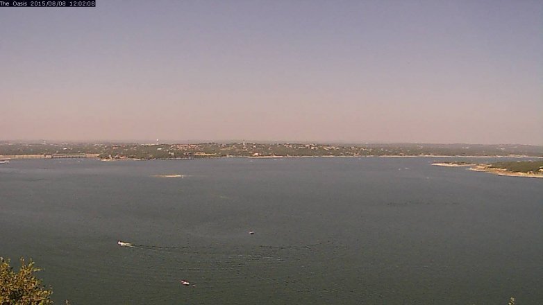 Lake Travis webcam, August 8, 2015 11:10 AM CT