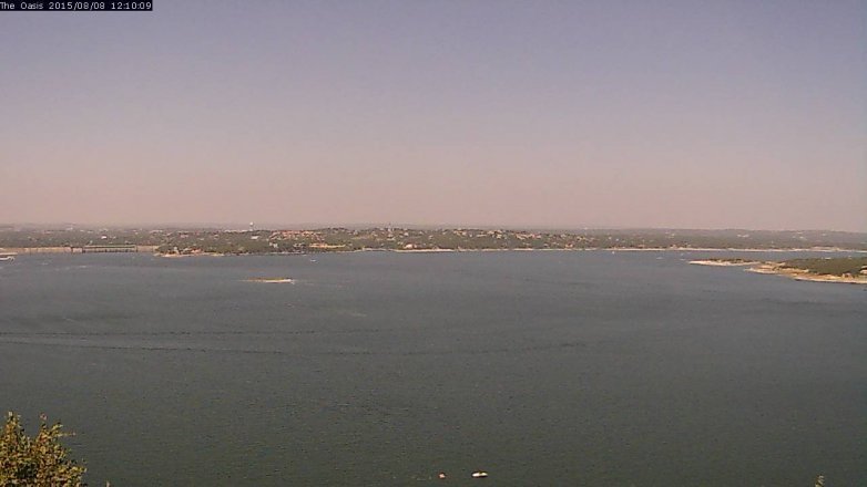 Lake Travis webcam, August 8, 2015 11:15 AM CT
