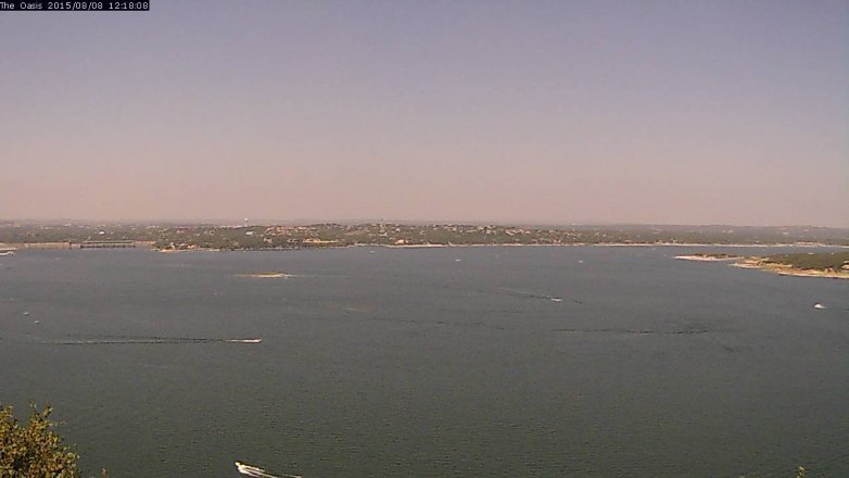 Lake Travis webcam, August 8, 2015 11:25 AM CT
