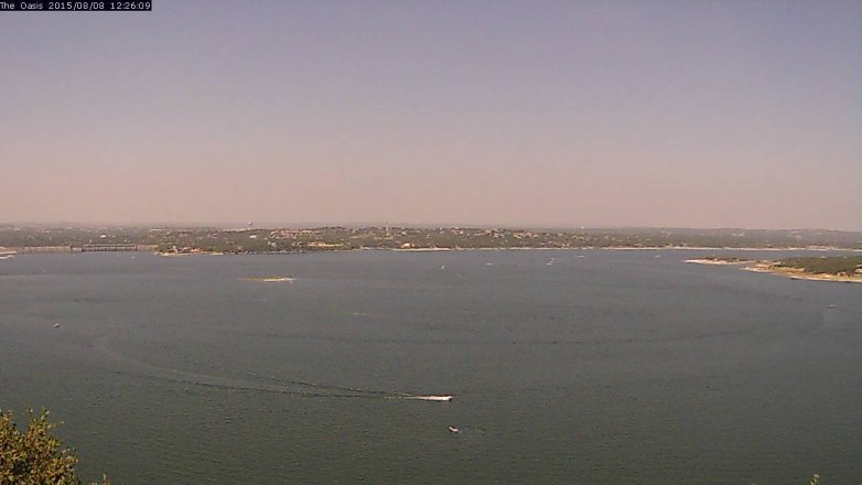 Lake Travis webcam, August 8, 2015 11:30 AM CT