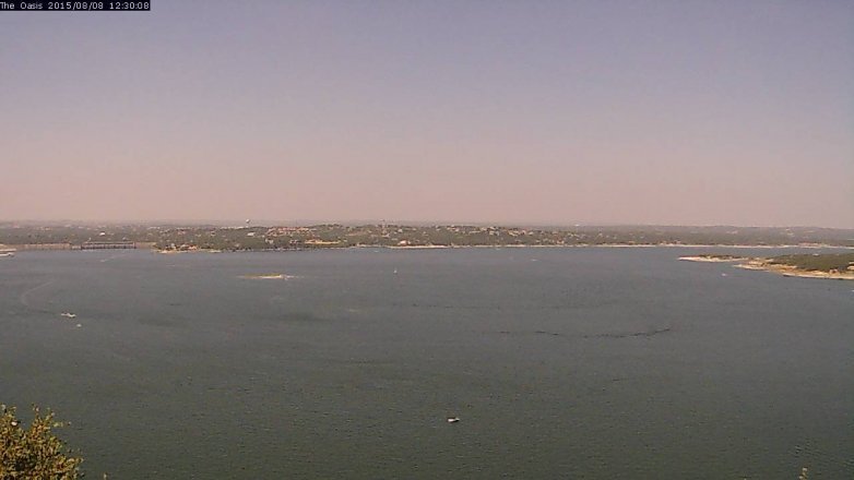 Lake Travis webcam, August 8, 2015 11:35 AM CT